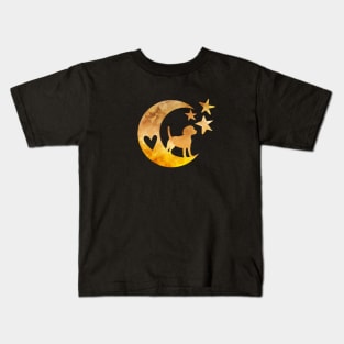 Beagle Halfmoon Stars Art Kids T-Shirt